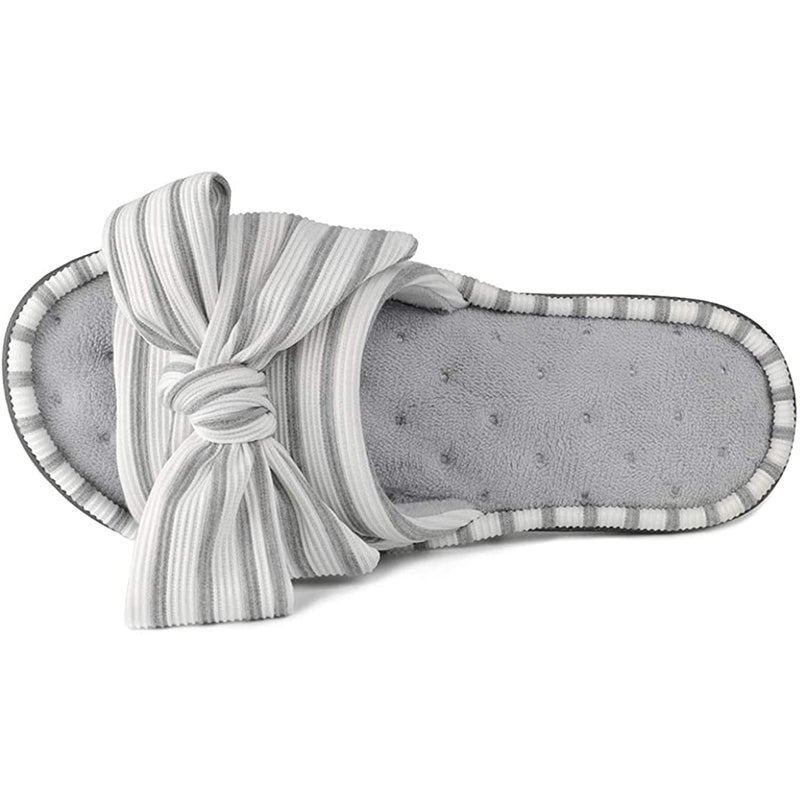 ULTRAIDEAS Women's Eurytides Slide Slippers Memory Foam House Shoes, Light Grey, 7-8 - Image 4